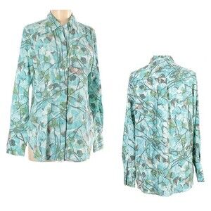 Prologue long sleeve ice blue button up top size small NWOT